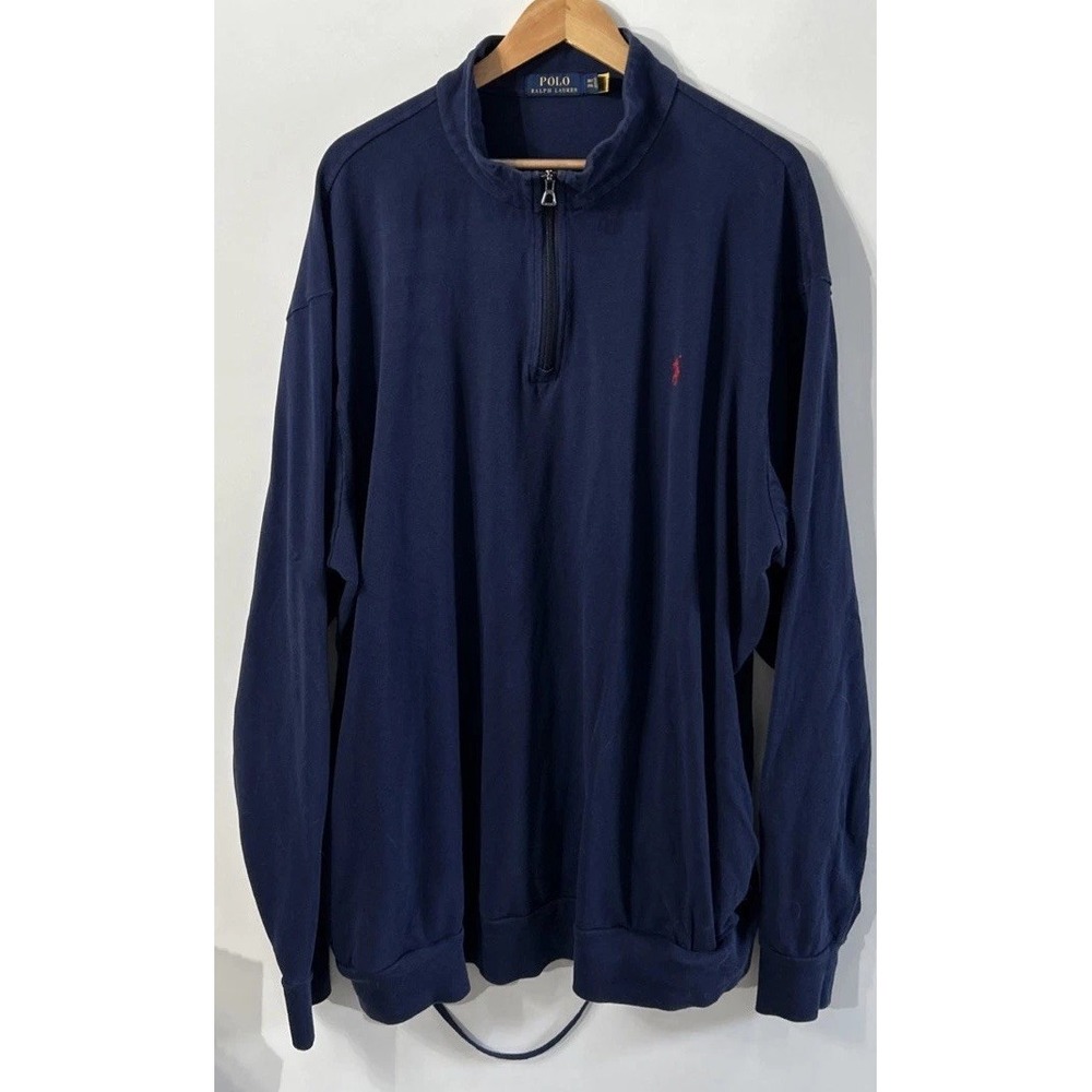 Mens Polo Ralph Lauren Big & Tall 1/4 Zip Pullover Sz 3XLT Front Pockets Clean - Picture 6 of 8